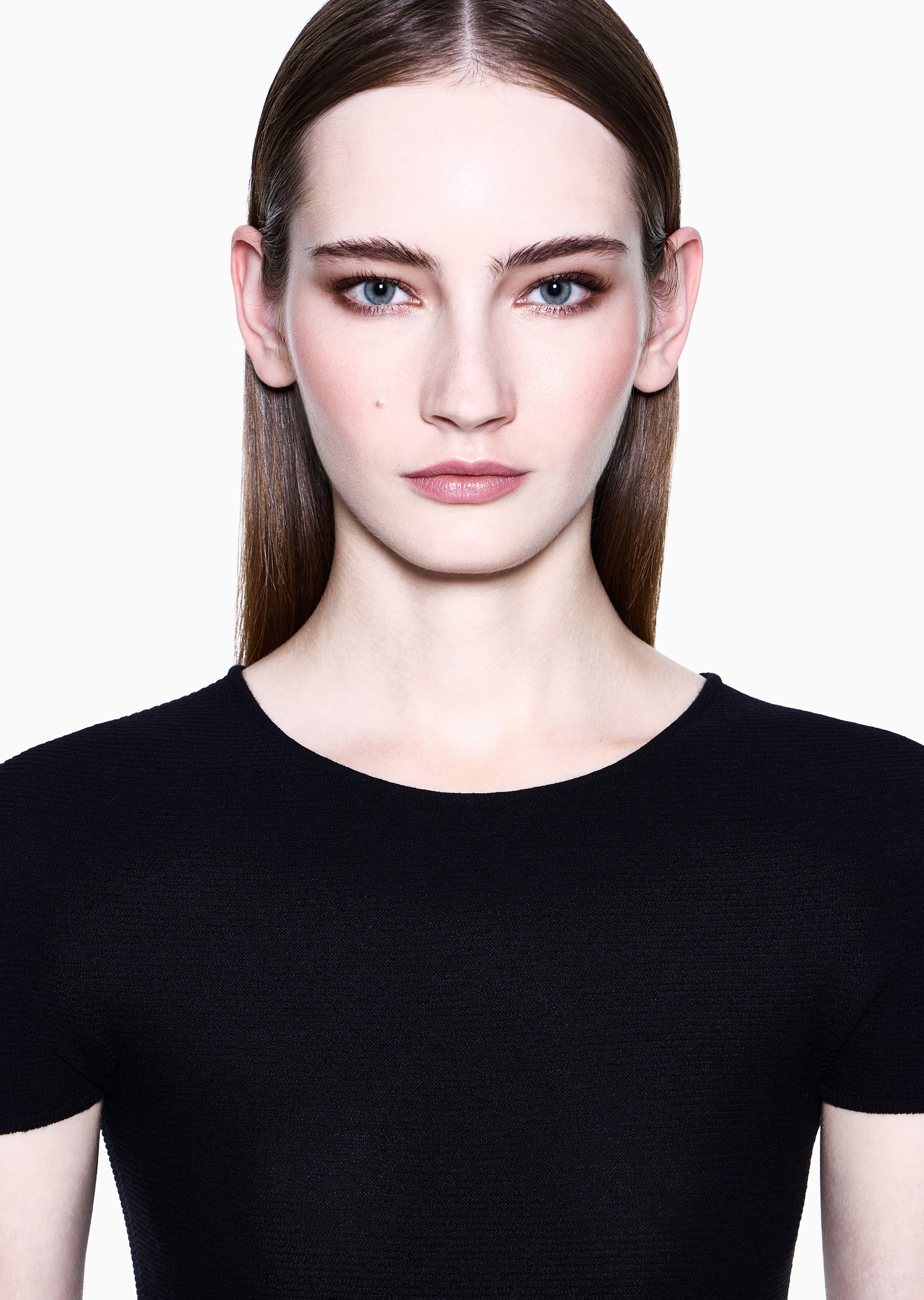 Giorgio Armani 女士圆领修身商务通勤短袖套头针织衫T恤