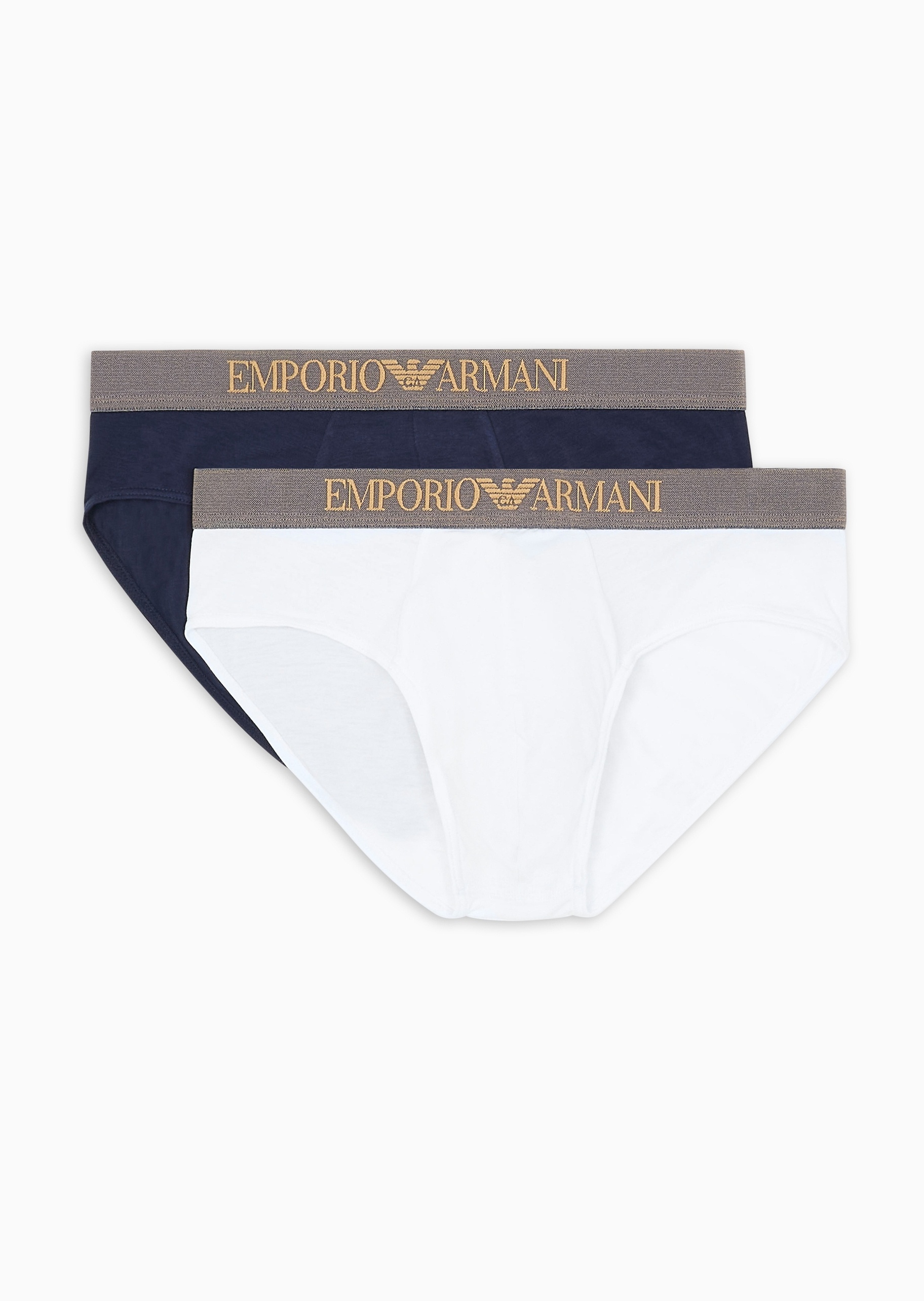 Emporio Armani 男士人造棉弹力三角两条装内裤套装