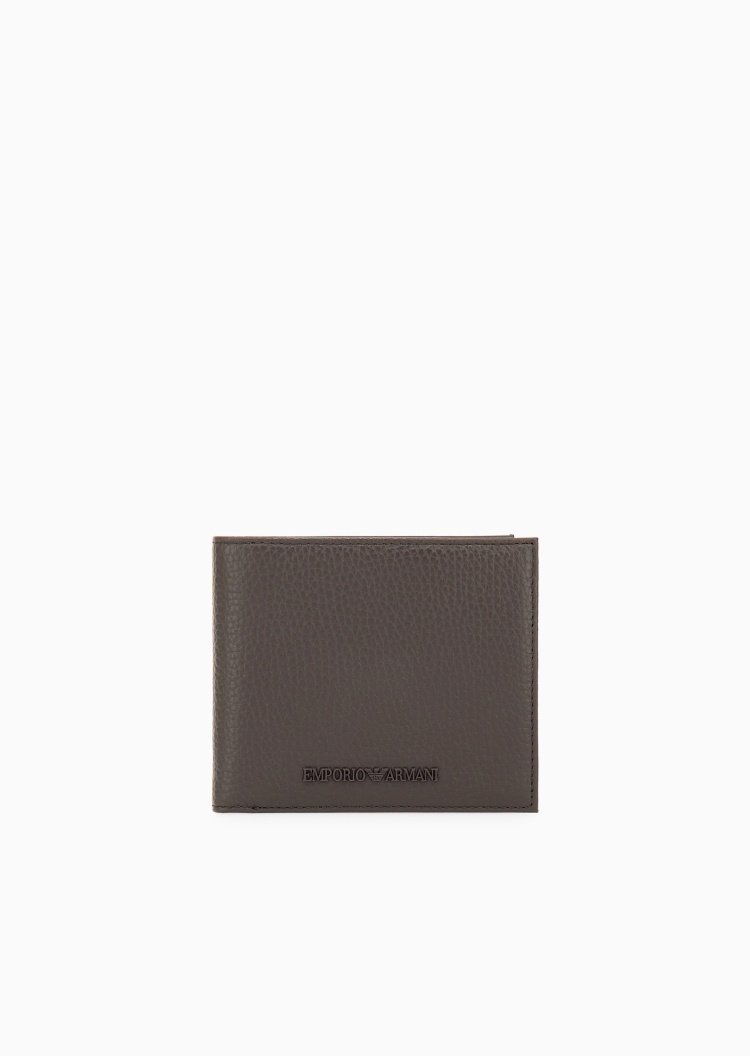 Emporio Armani 男士牛皮革对折多卡位轻便钱夹钱包卡包一体