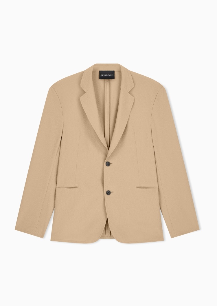 Emporio Armani 男士平驳领泡泡纱轻薄休闲西服西装外套