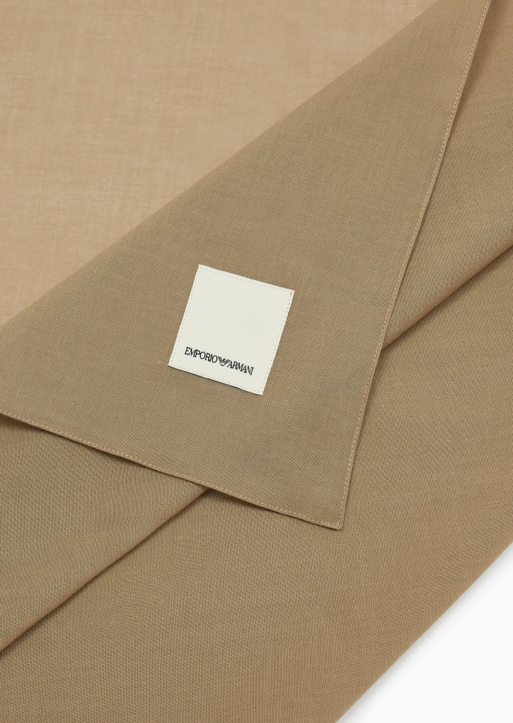Emporio Armani 可持续系列男士全棉正方形纯色丝巾