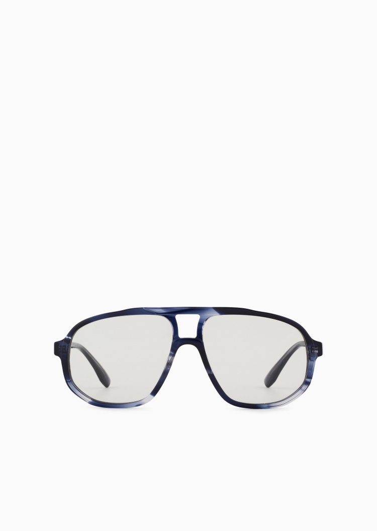 Emporio Armani 男士飞行员形复古玳瑁太阳眼镜墨镜