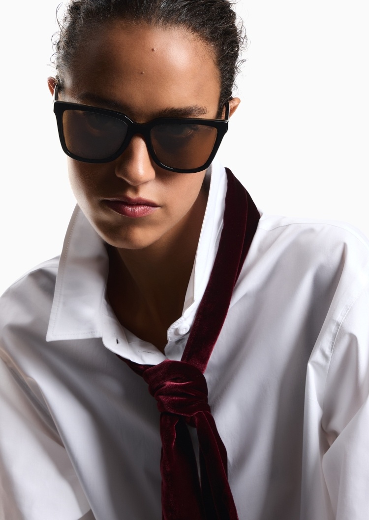 Emporio Armani 白鹿同款女士不规则形时尚太阳眼镜墨镜