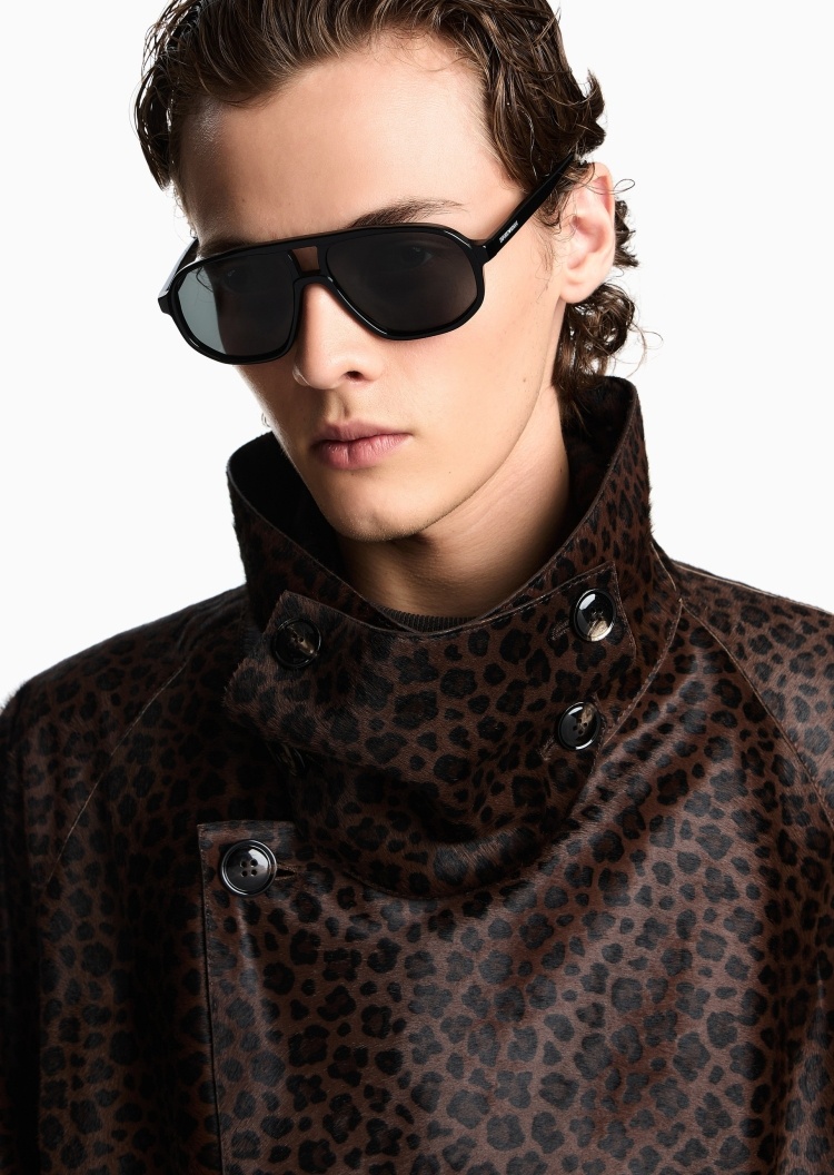 Emporio Armani 男士飞行员形复古潮流太阳眼镜墨镜