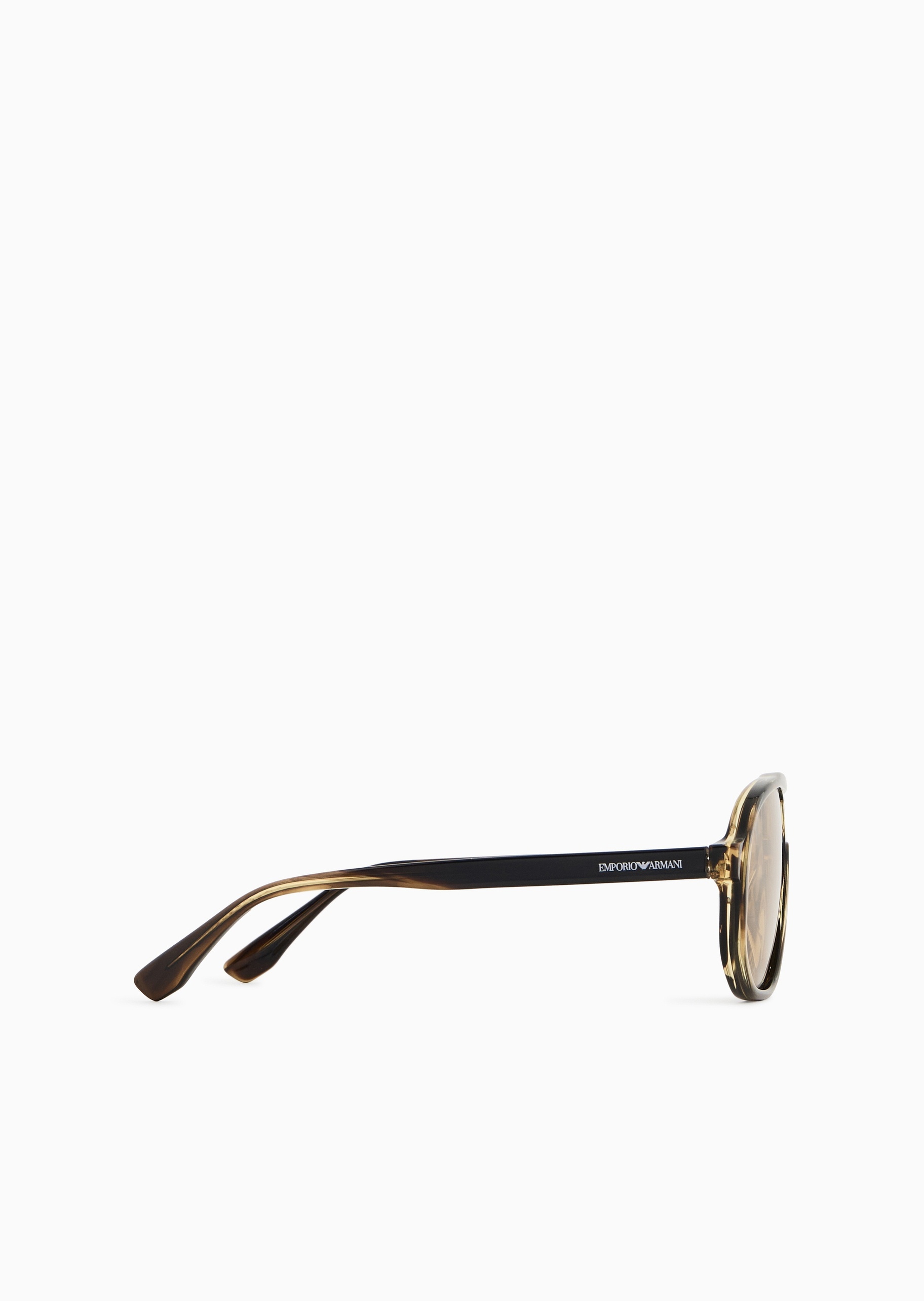 Emporio Armani 男士飞行员形复古玳瑁太阳眼镜墨镜