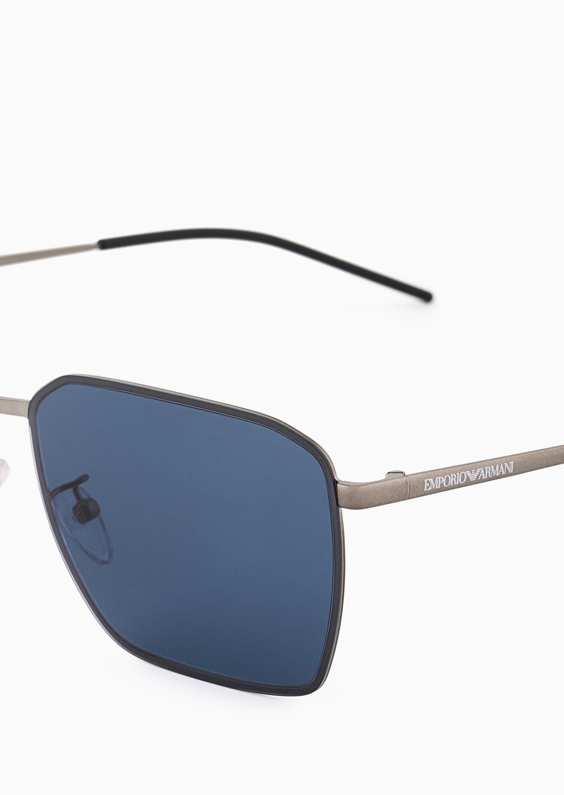 Emporio Armani 男士方形金属细框复古时尚太阳眼镜墨镜