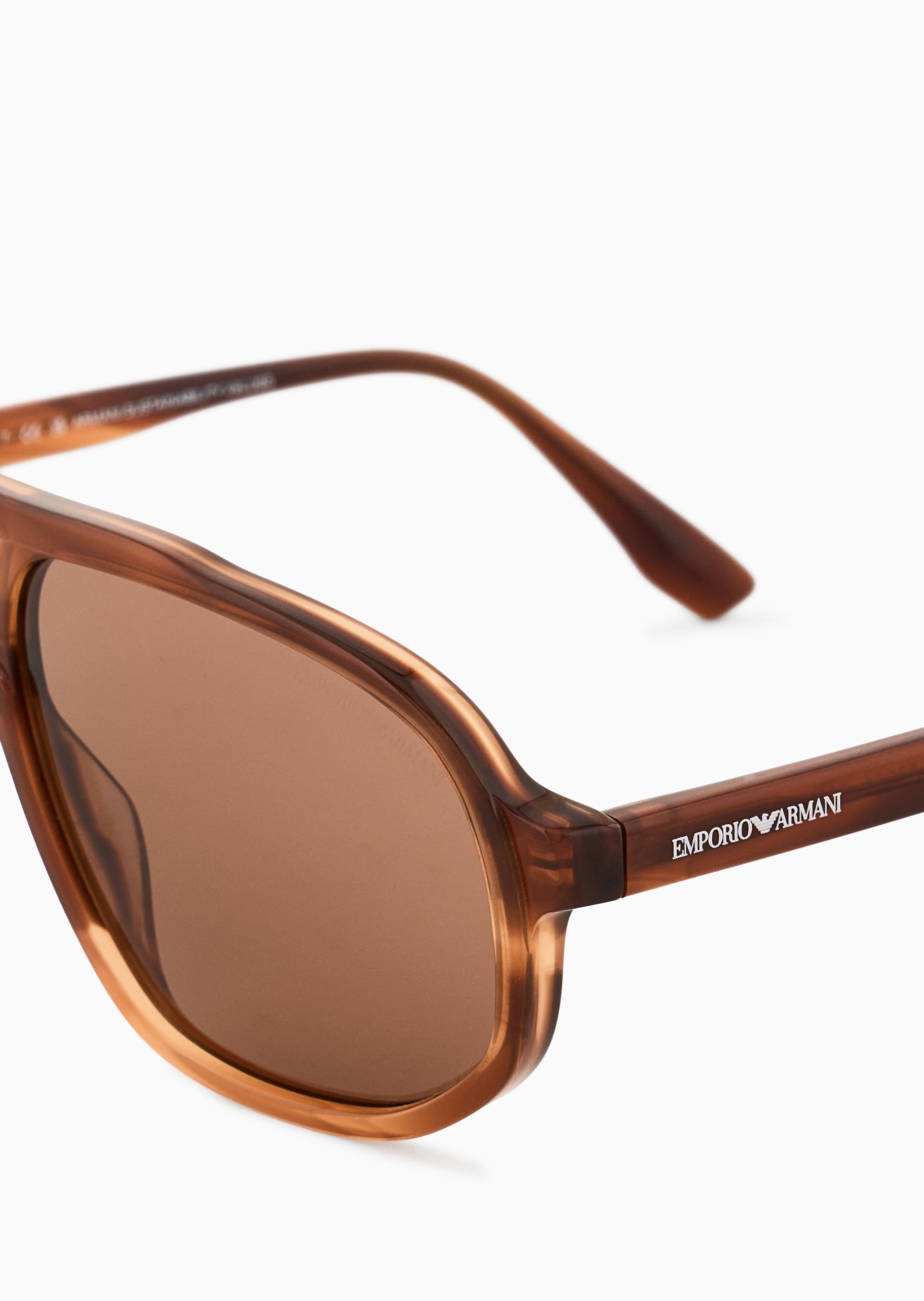 Emporio Armani 男士飞行员形复古玳瑁太阳眼镜墨镜