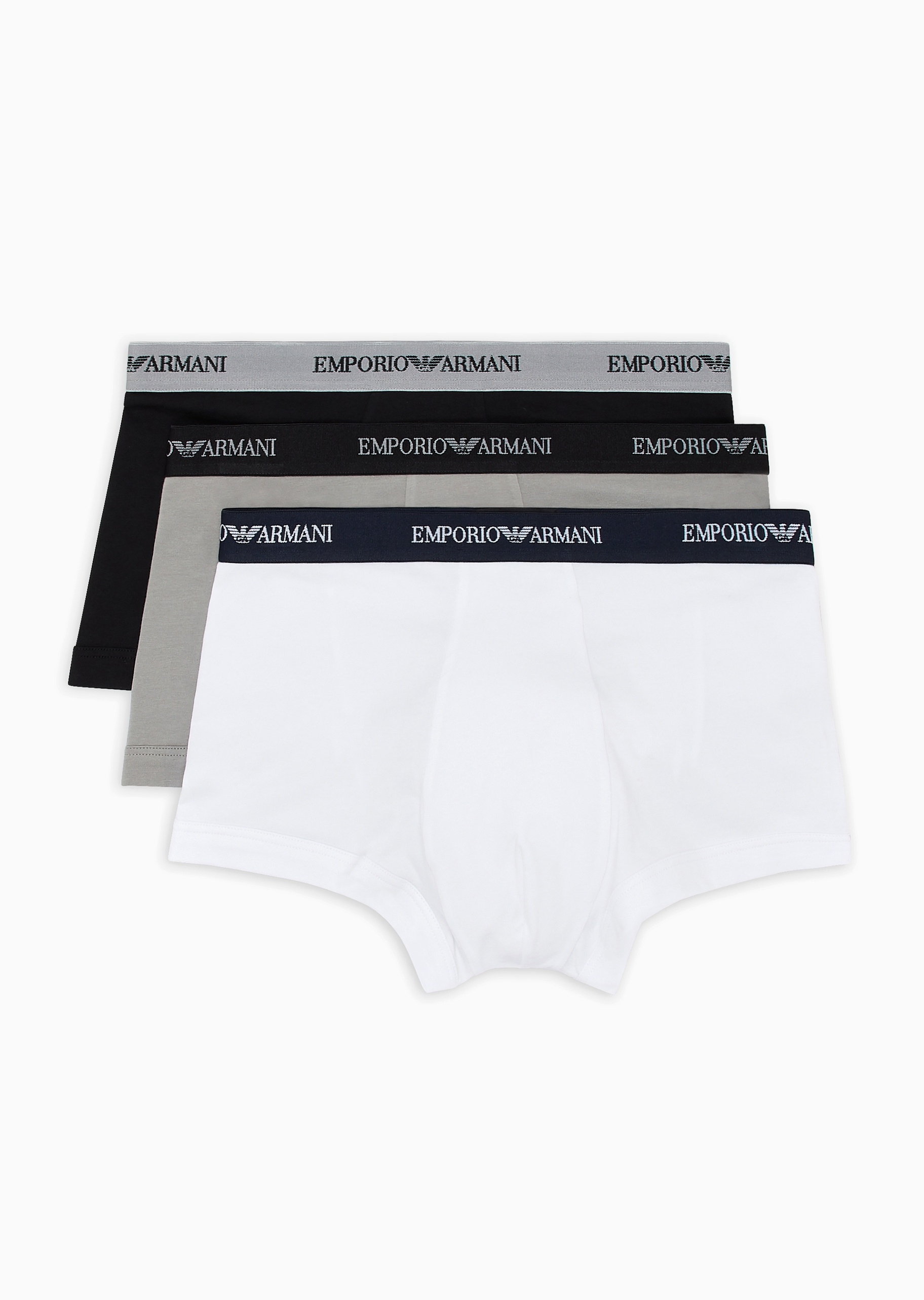 Emporio Armani 男士纯棉合身平角三条装内裤套装