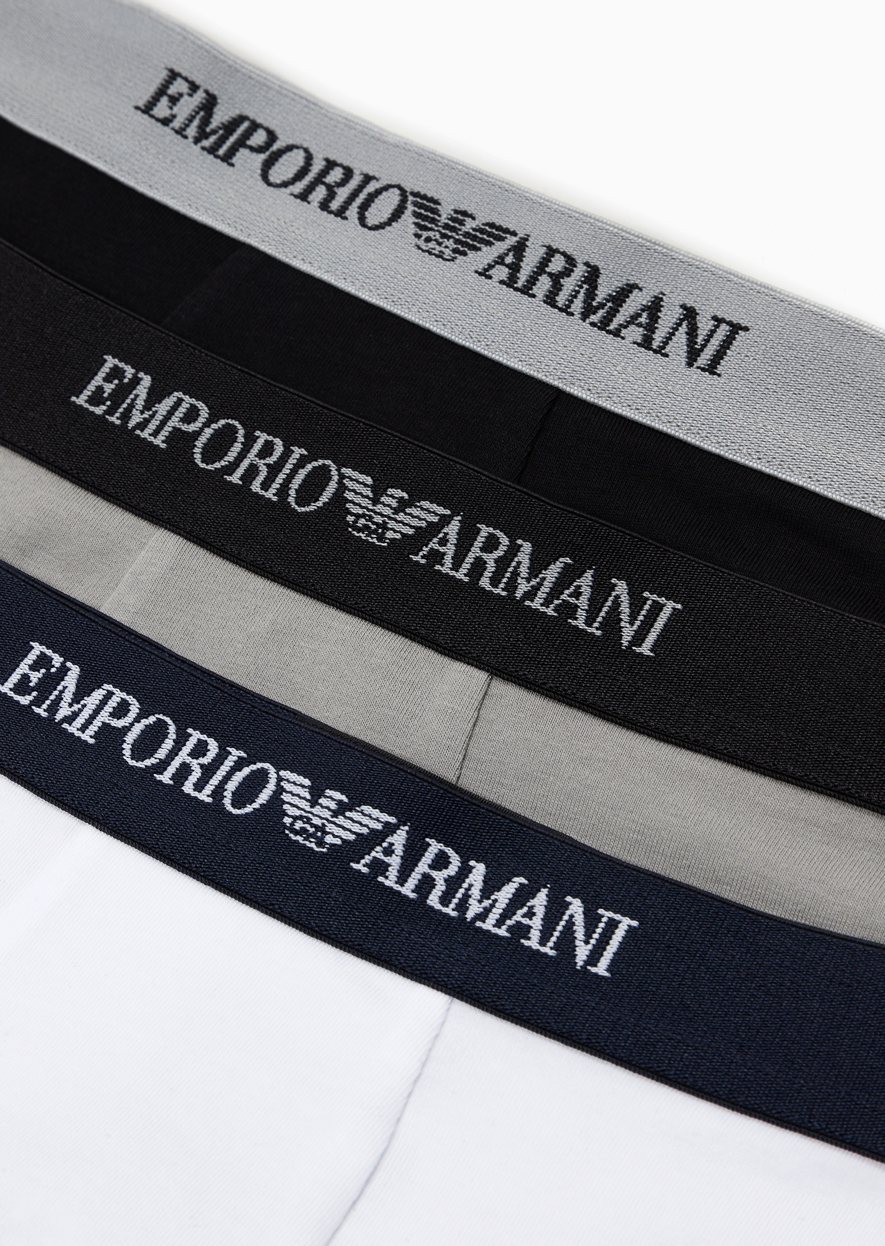 Emporio Armani 男士纯棉合身平角三条装内裤套装