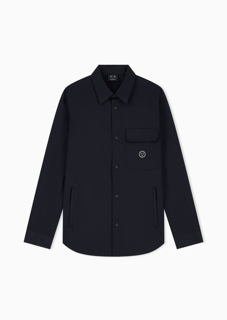 ARMANI EXCHANGE 男士长袖翻领休闲通勤老钱风工装外套式衬衫