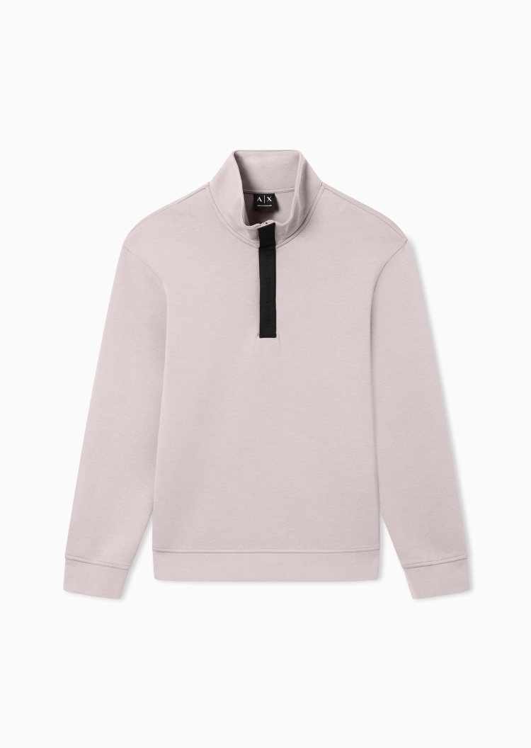 ARMANI EXCHANGE 男士重磅宽松长袖半拉链立领套头卫衣