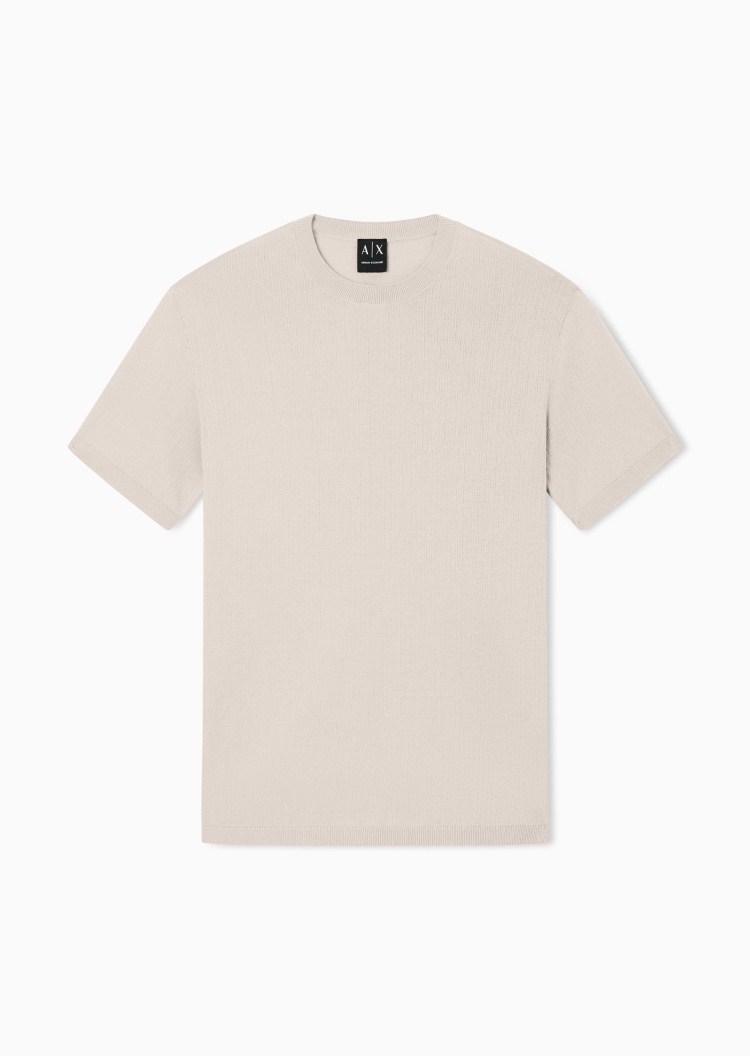 ARMANI EXCHANGE 男士纯棉短袖圆领纯色套头针织衫