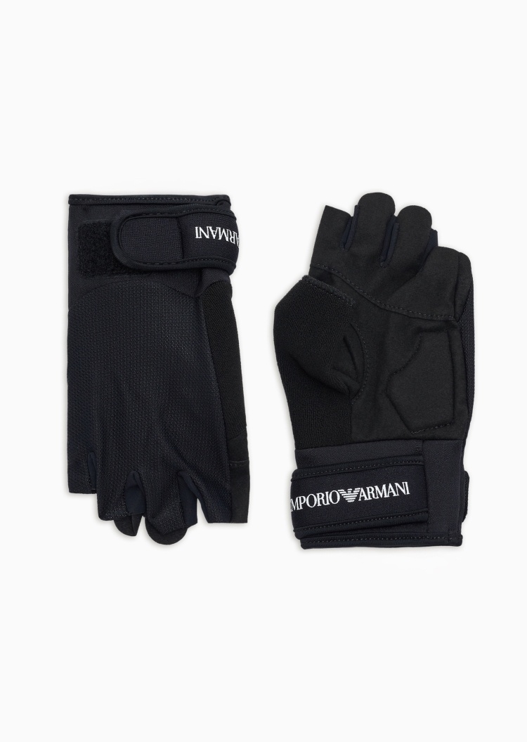 EA7 男女同款半指印花健身训练运动手套