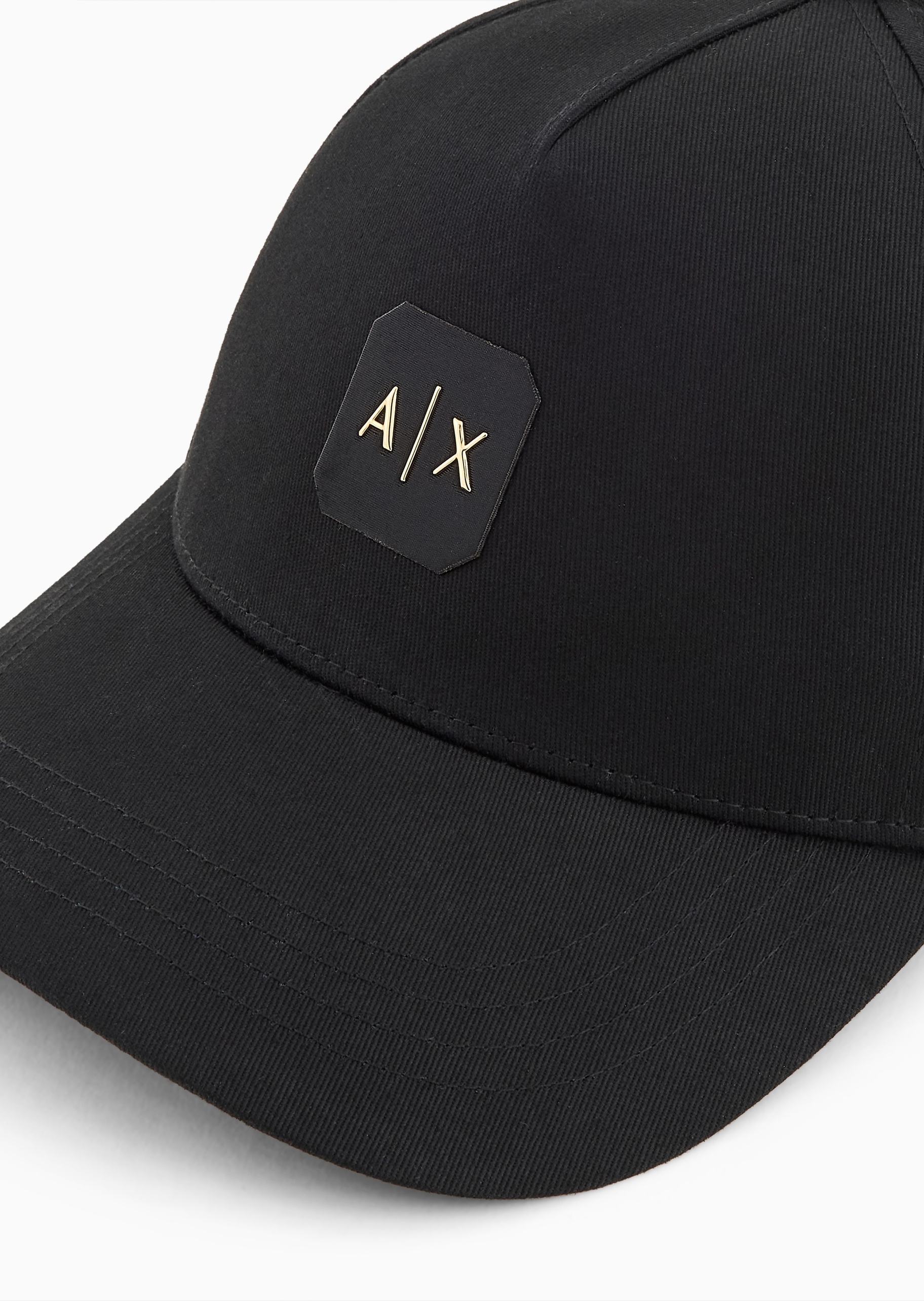 ARMANI EXCHANGE 男士纯棉排扣圆顶弯檐撞色标识棒球帽