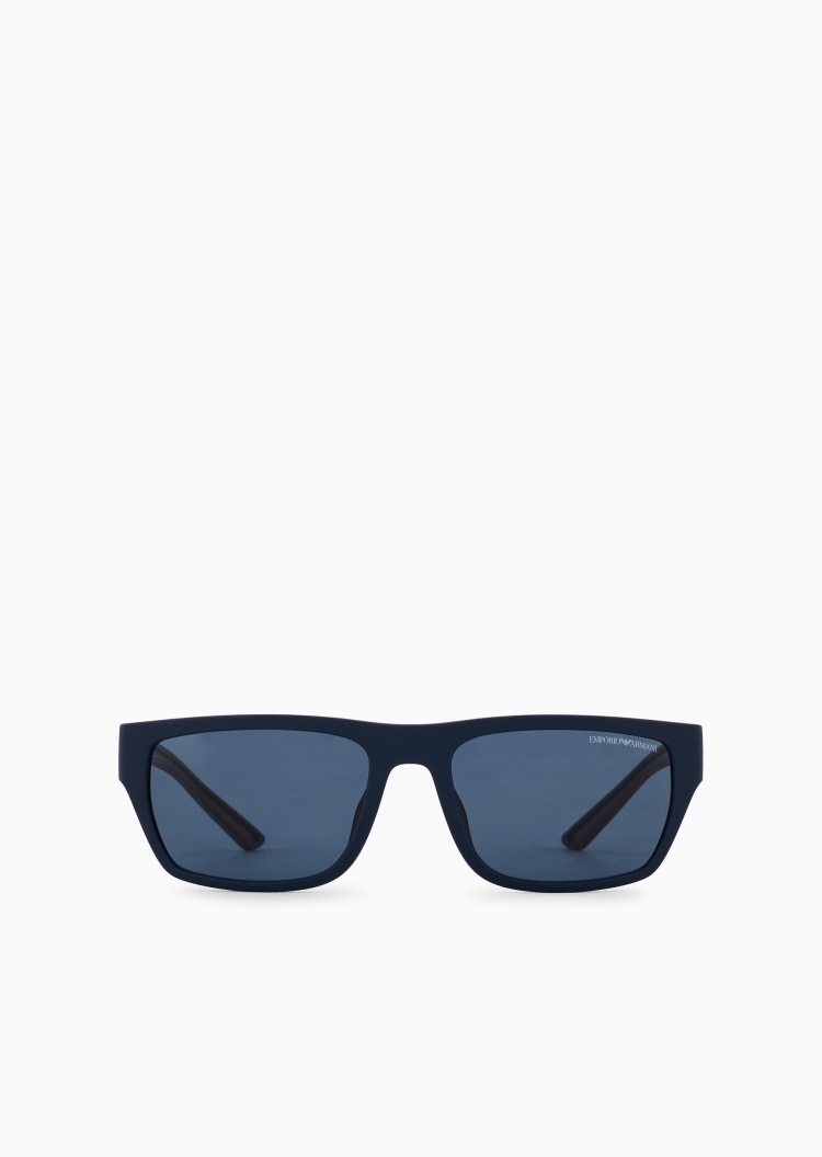 Emporio Armani 男士矩形粗框加宽镜腿休闲太阳眼镜