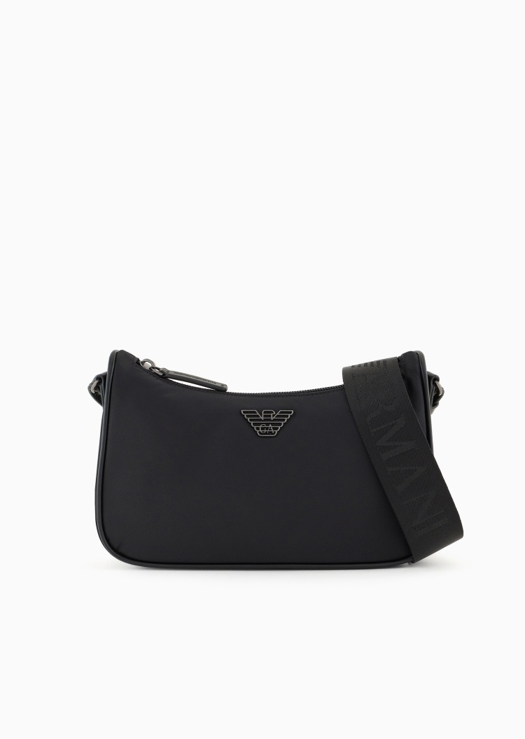 Emporio Armani 男士时尚Hobo拉链商务休闲斜挎单肩包