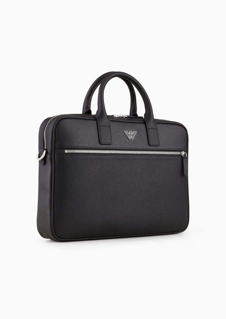 Emporio Armani 男士商务休闲复古通勤手提斜挎托特公文包
