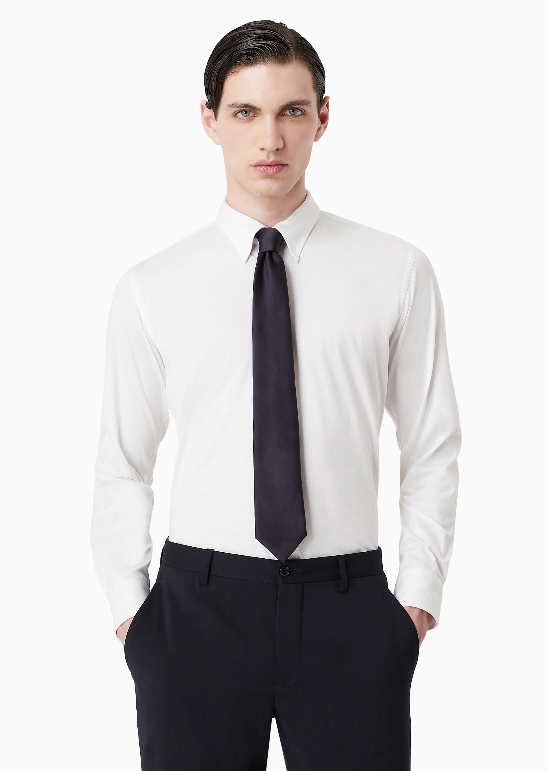 Giorgio Armani 男士桑蚕丝红色商务正装领带配饰新婚礼物