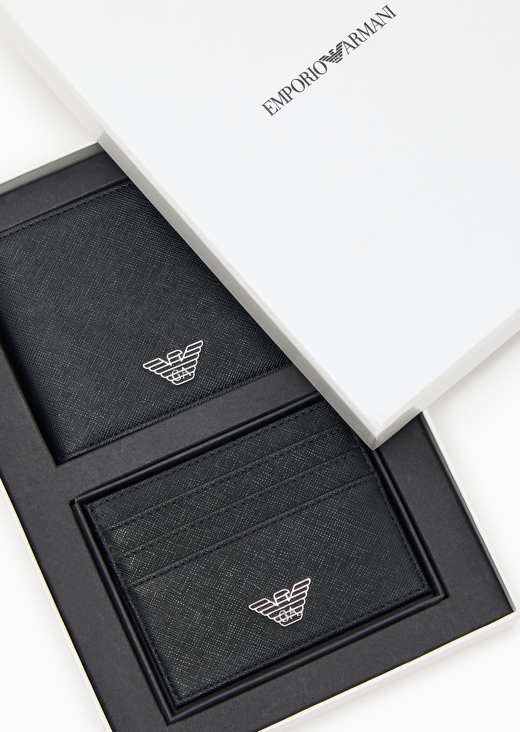 Emporio Armani 男士多卡位轻便商务通勤手拿钱包卡夹套装