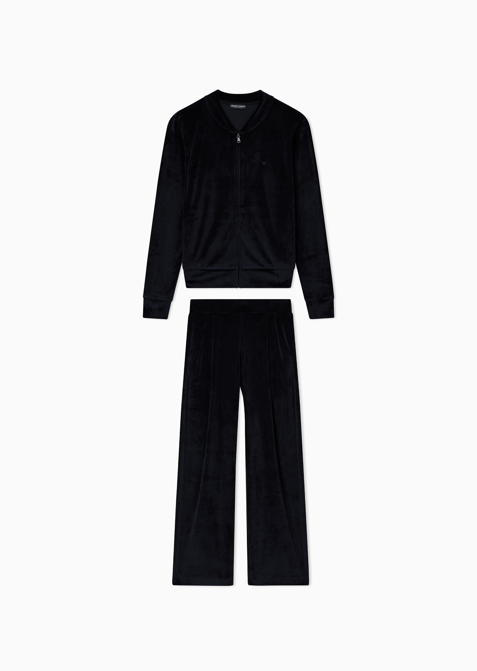 Emporio Armani 女士弹力立领开衫长裤时尚轻运动家居服套装