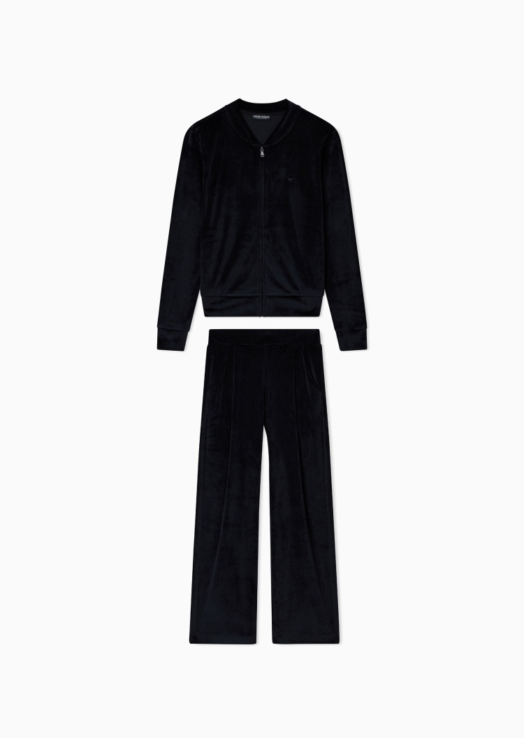 Emporio Armani 女士弹力立领开衫长裤时尚轻运动家居服套装