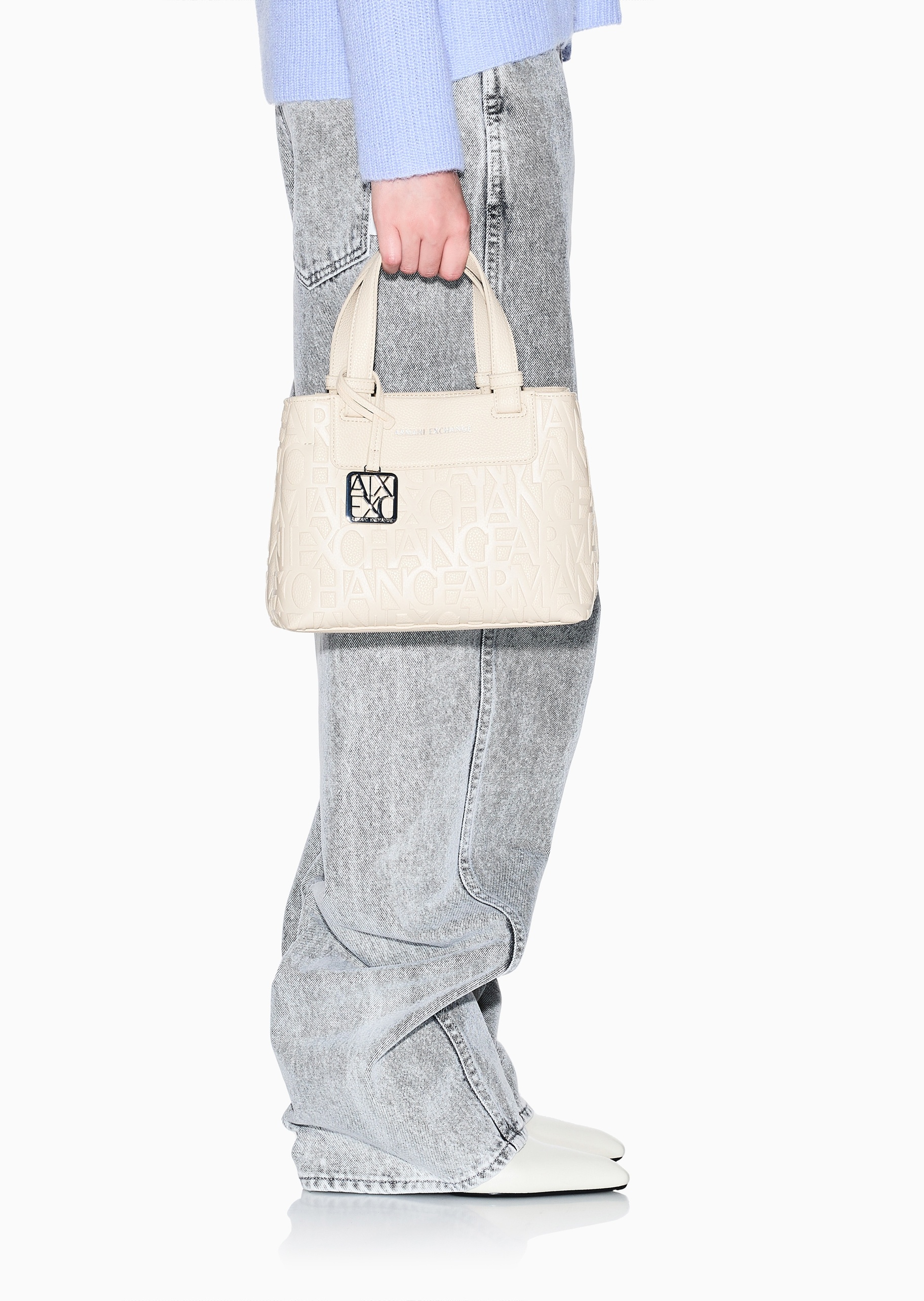 ARMANI EXCHANGE 女士商务通勤压花单肩手提托特包