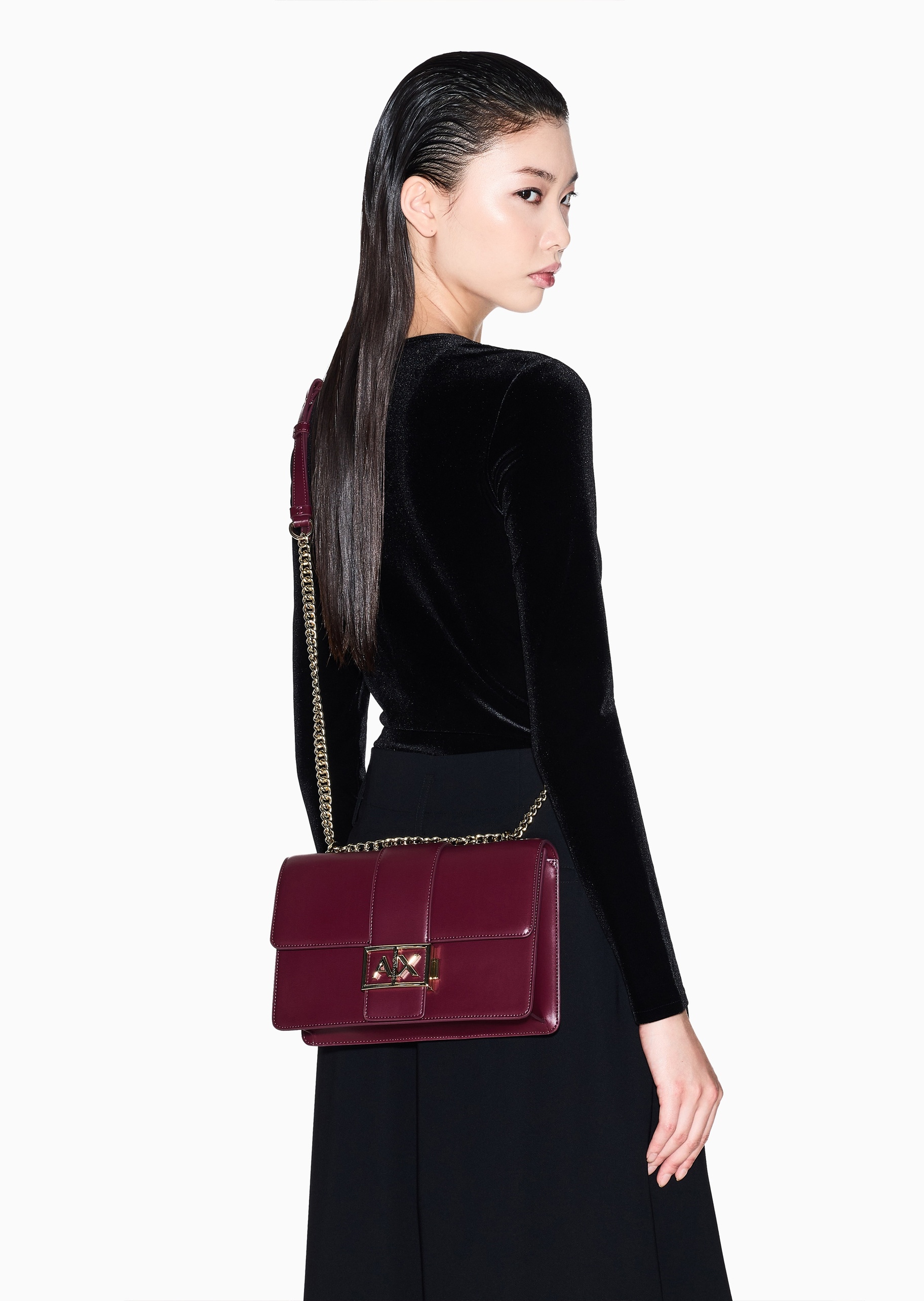 ARMANI EXCHANGE 女士商务通勤小号单肩斜挎邮差包