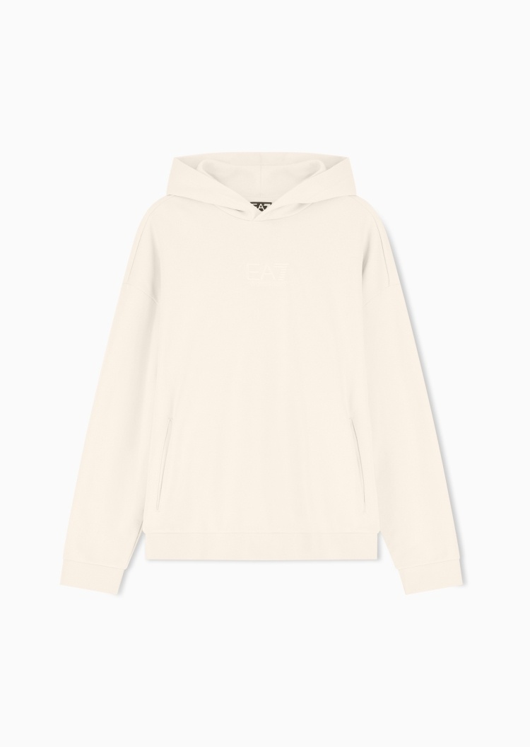 EA7 男女同款纯棉重磅宽松长袖连帽落肩运动卫衣