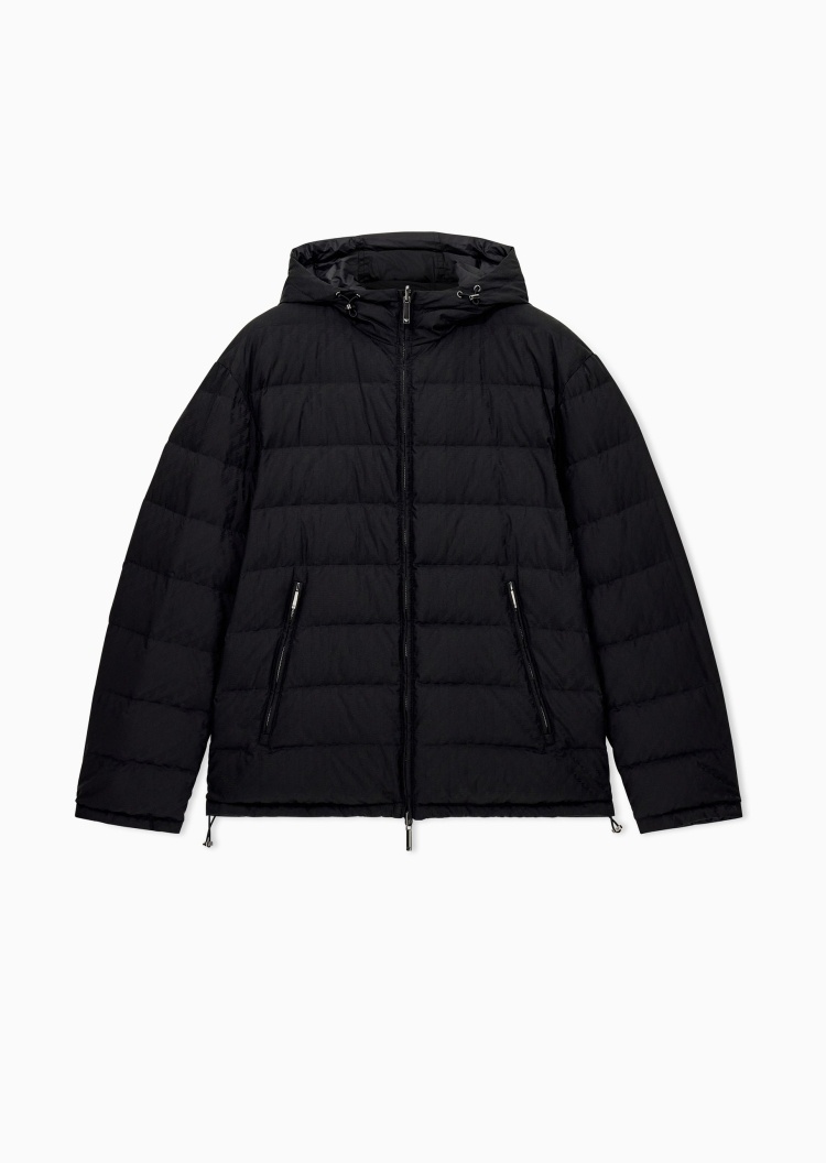 Emporio Armani 男士连帽双面穿直身通勤羽绒服外套