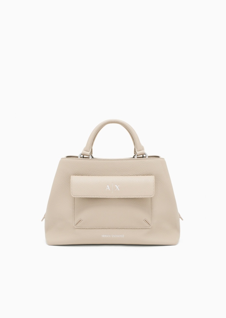 ARMANI EXCHANGE 女士拉链可拆肩带通勤单肩手提斜挎托特包