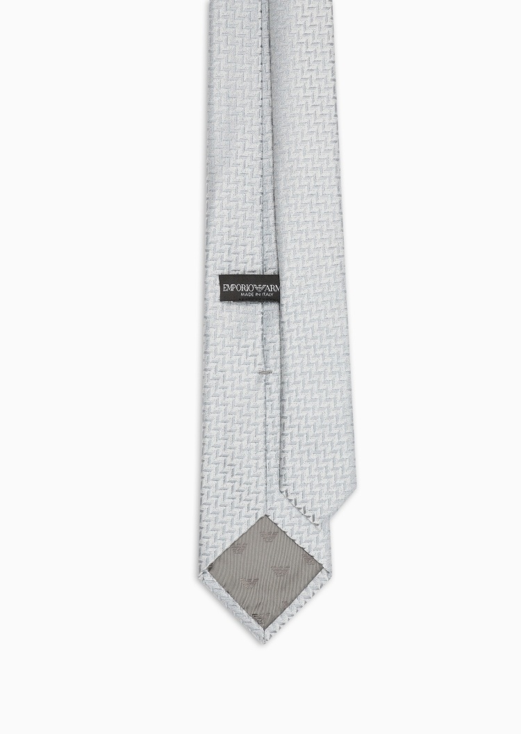 Emporio Armani 男士手打箭头型通体提花休闲商务领带