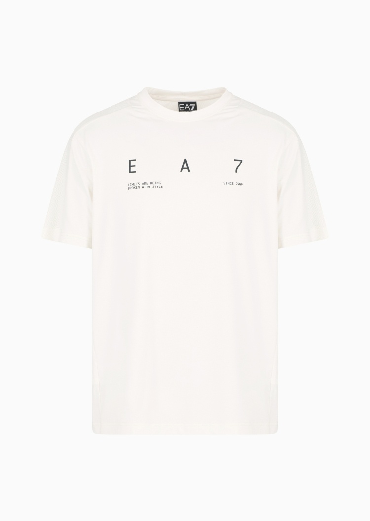 EA7 男士弹力合身短袖圆领健身训练T恤
