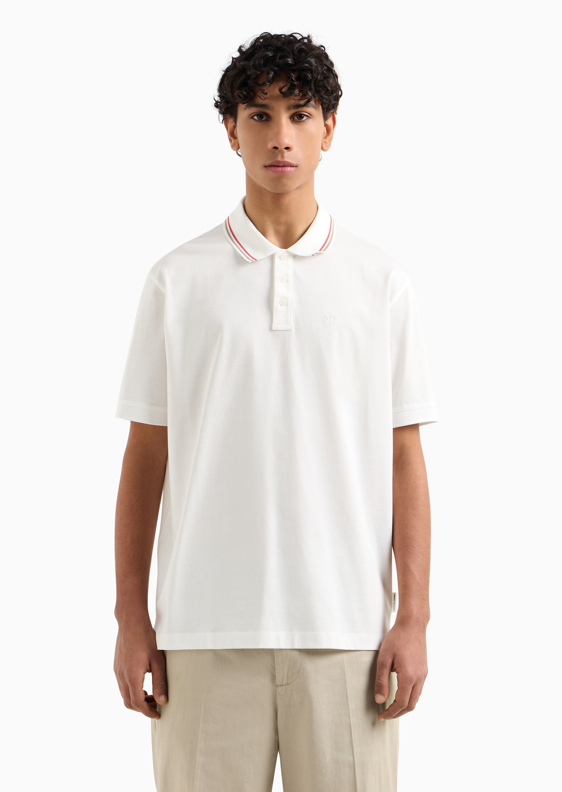 ARMANI EXCHANGE 男士全棉宽松短袖翻领标识刺绣Polo衫