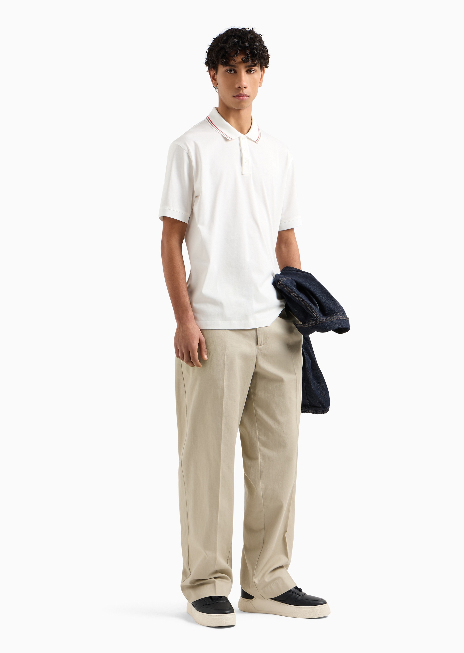 ARMANI EXCHANGE 男士全棉宽松短袖翻领标识刺绣Polo衫