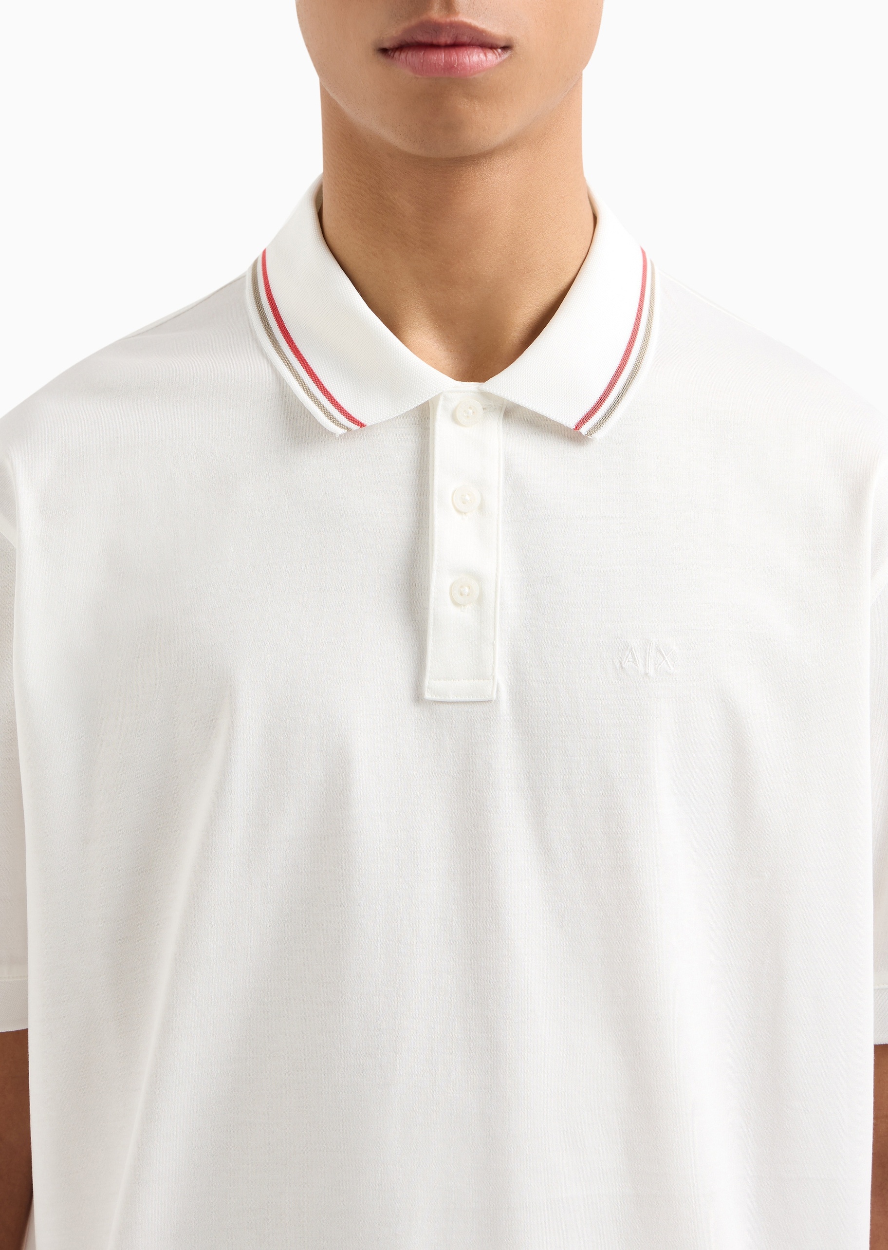 ARMANI EXCHANGE 男士全棉宽松短袖翻领标识刺绣Polo衫