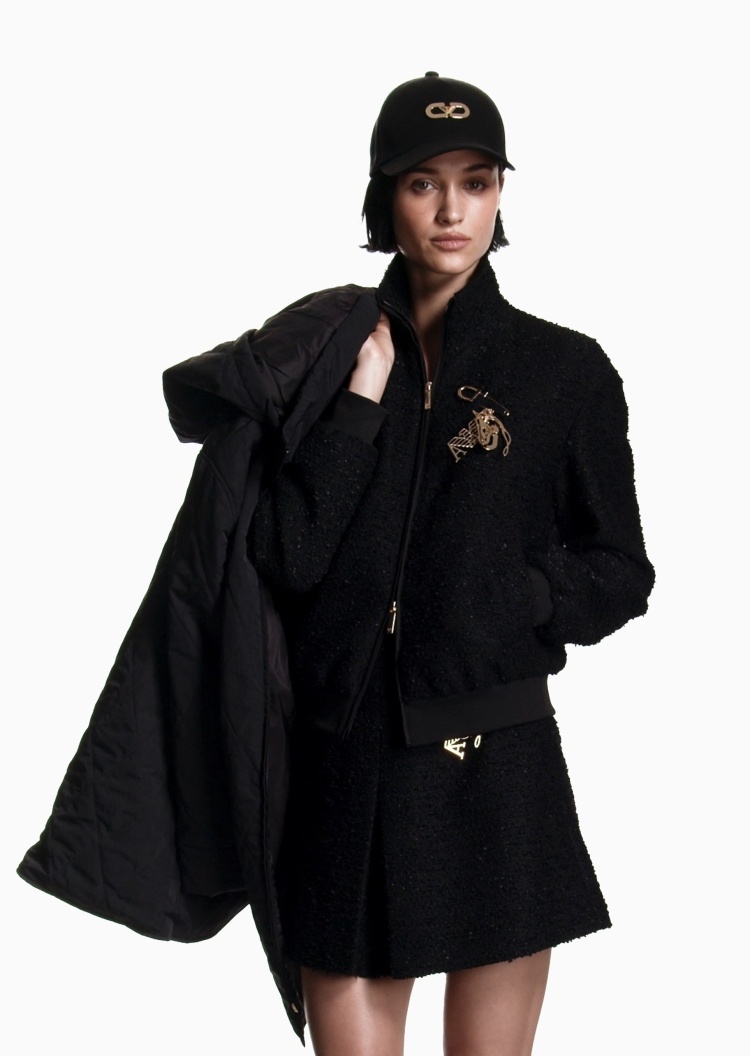 Emporio Armani 马年限定女士短款立领拉链复古夹克