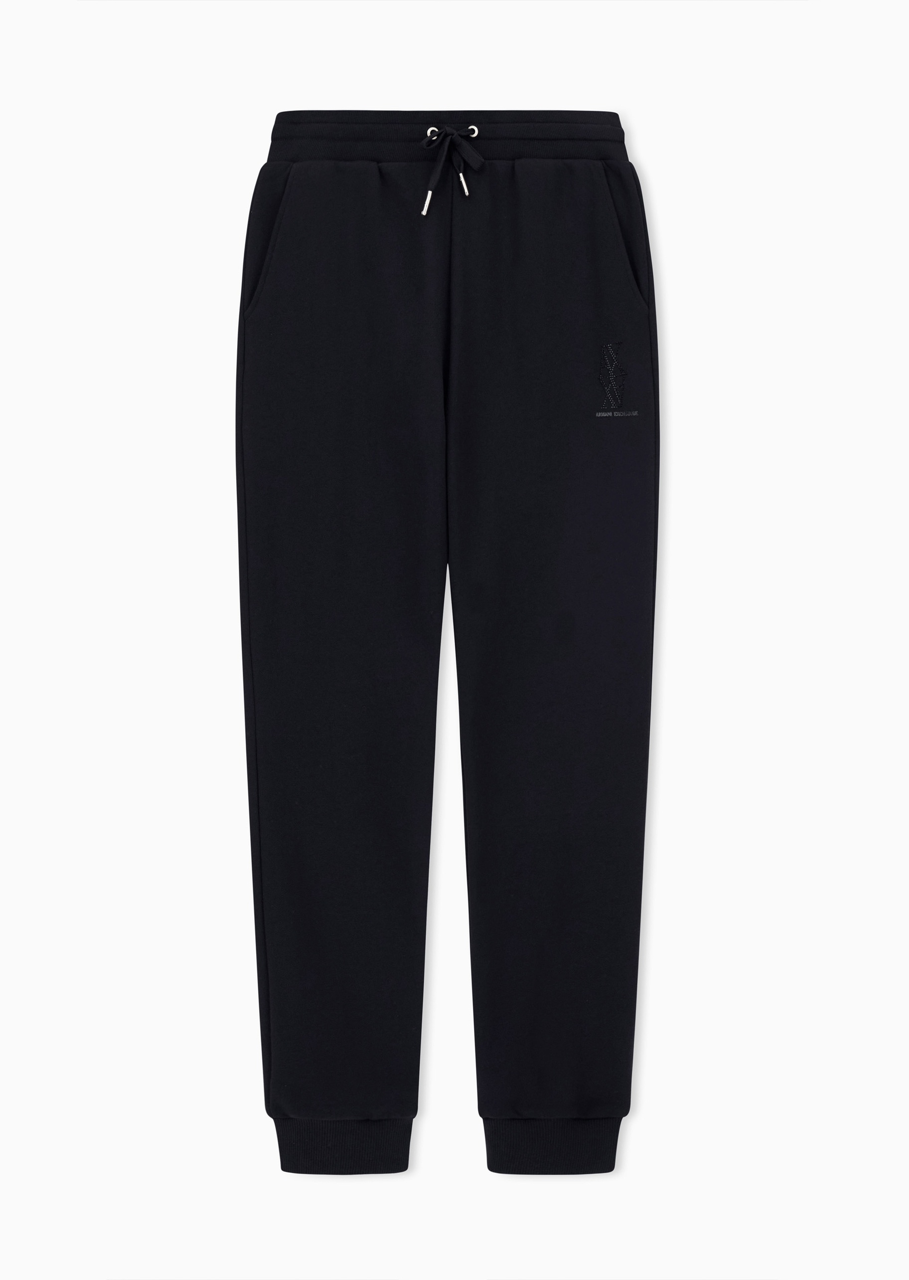 ARMANI EXCHANGE 女士全棉宽松系带长款锥形束脚运动卫裤