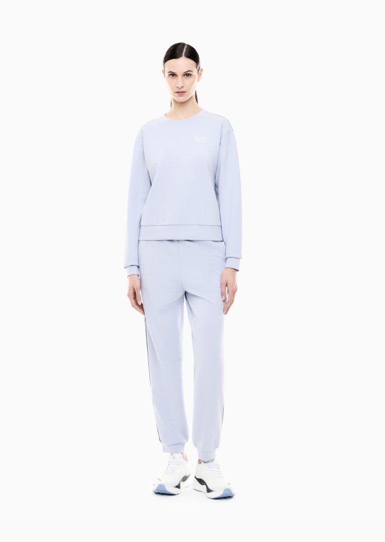 EA7 女士圆领卫衣束脚长裤标识织带运动套装
