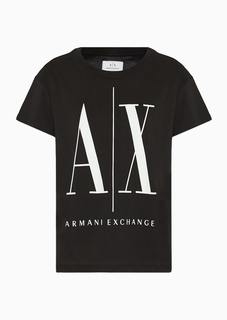 ARMANI EXCHANGE 女士全棉宽松短袖圆领落肩简约休闲T恤