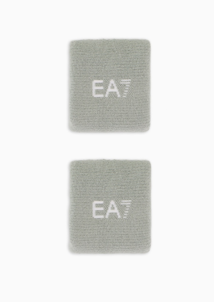 EA7 女士棉质弹力一副装LOGO提花网球腕带
