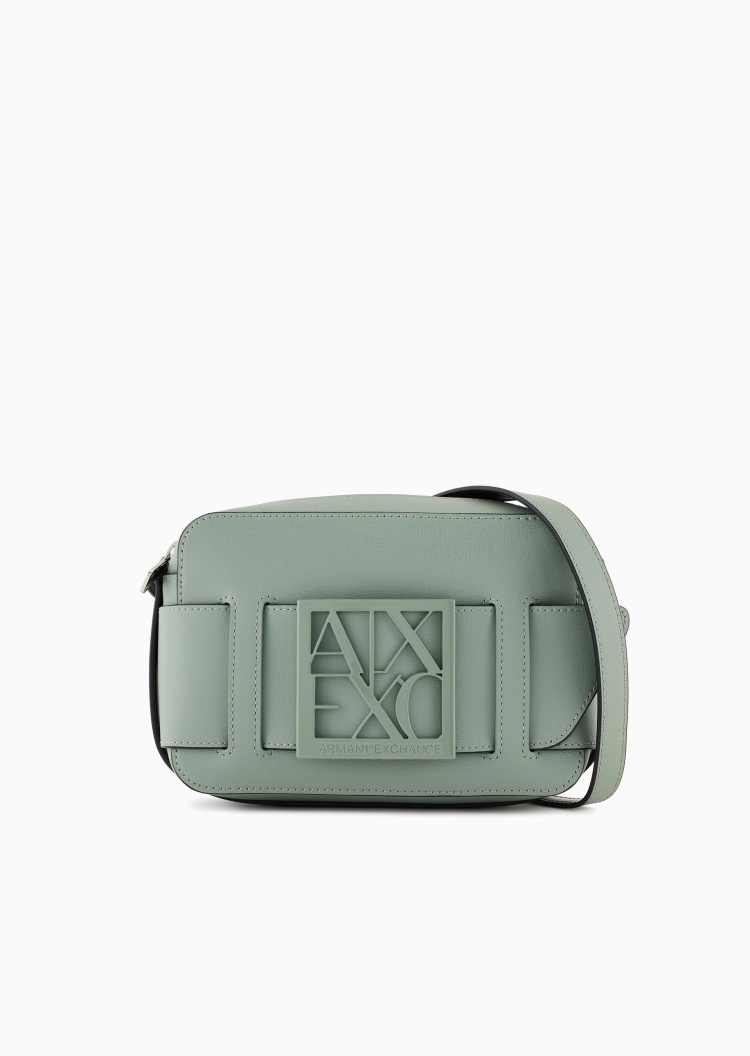 ARMANI EXCHANGE 女士拉链长方形可调节单肩斜挎邮差包