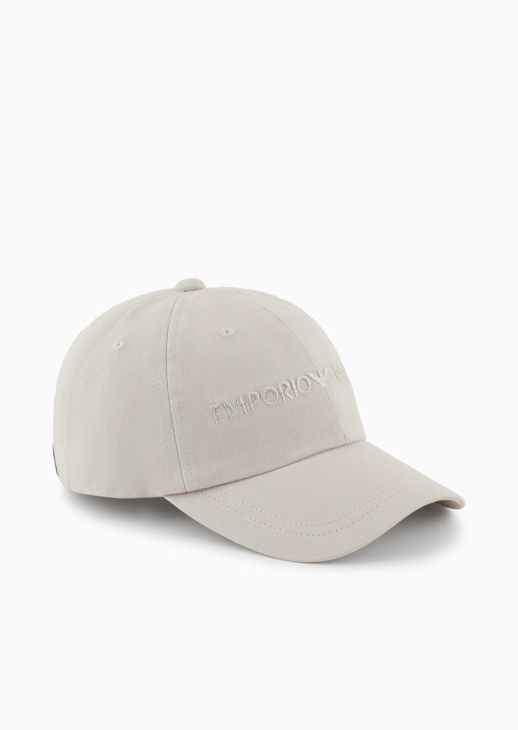 Emporio Armani 男士斜纹纯棉刺绣宽帽檐出游休闲棒球鸭舌帽