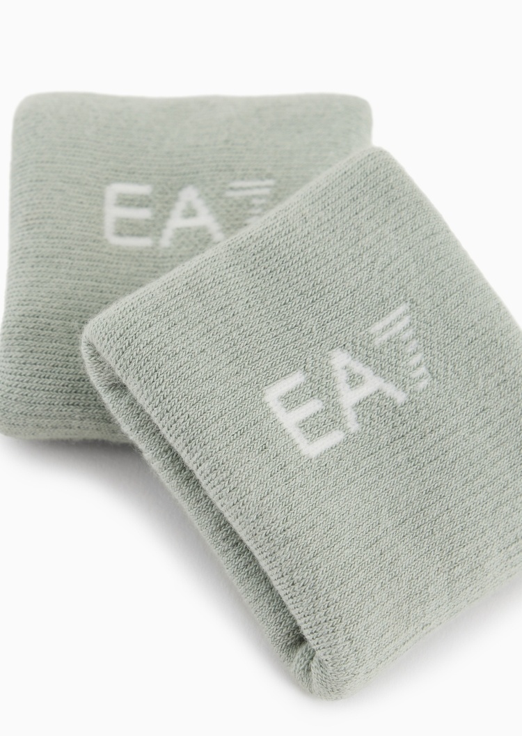 EA7 女士棉质弹力一副装LOGO提花网球腕带