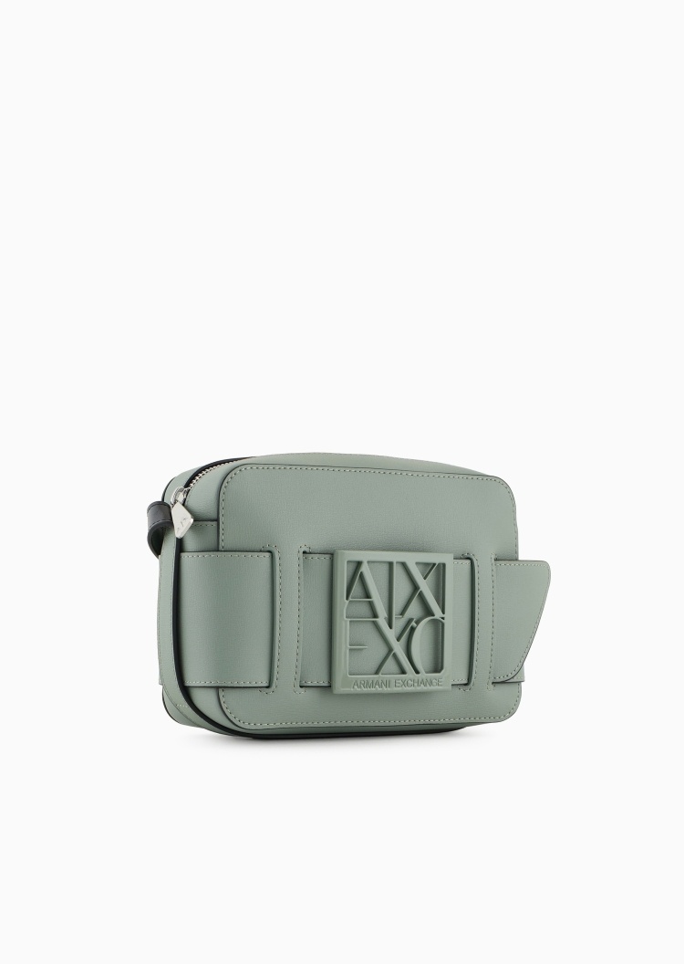 ARMANI EXCHANGE 女士拉链长方形可调节单肩斜挎邮差包