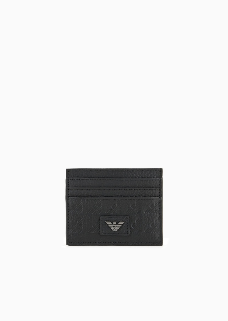 Emporio Armani 男士牛皮革荔枝纹卡包证件收纳包