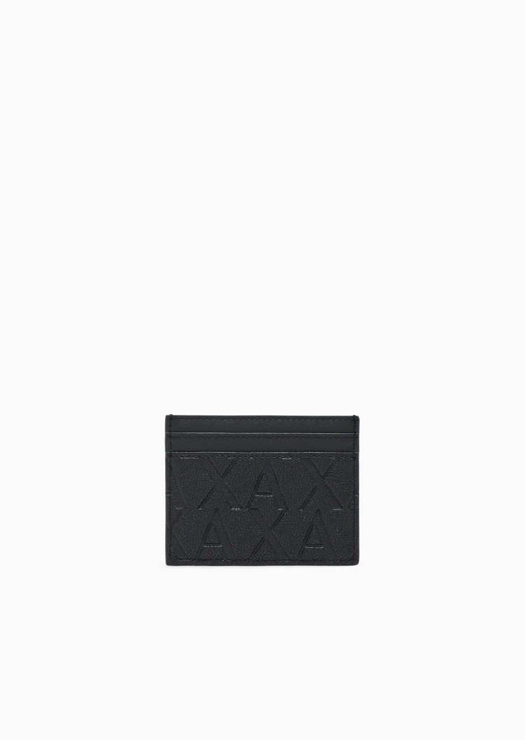 ARMANI EXCHANGE 男士多卡位压花轻便卡包证件收纳包