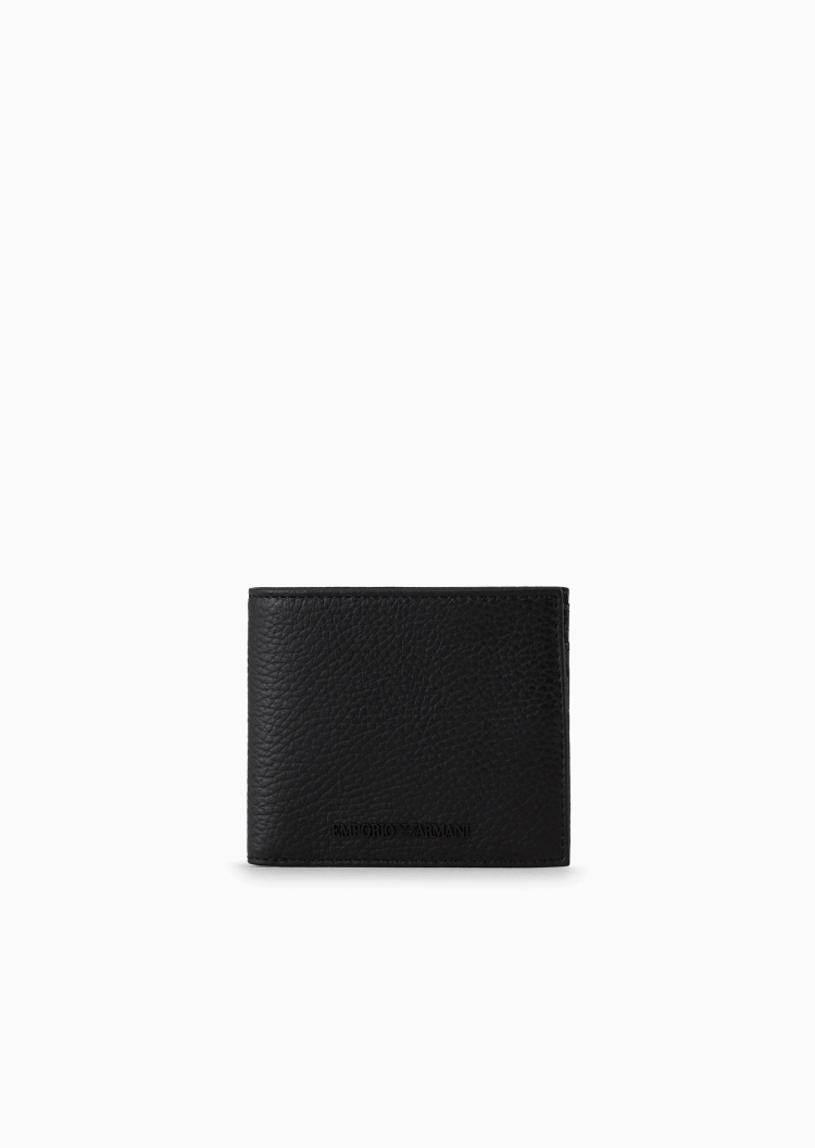 Emporio Armani 男士牛皮革对折多卡位轻便钱夹钱包卡包一体