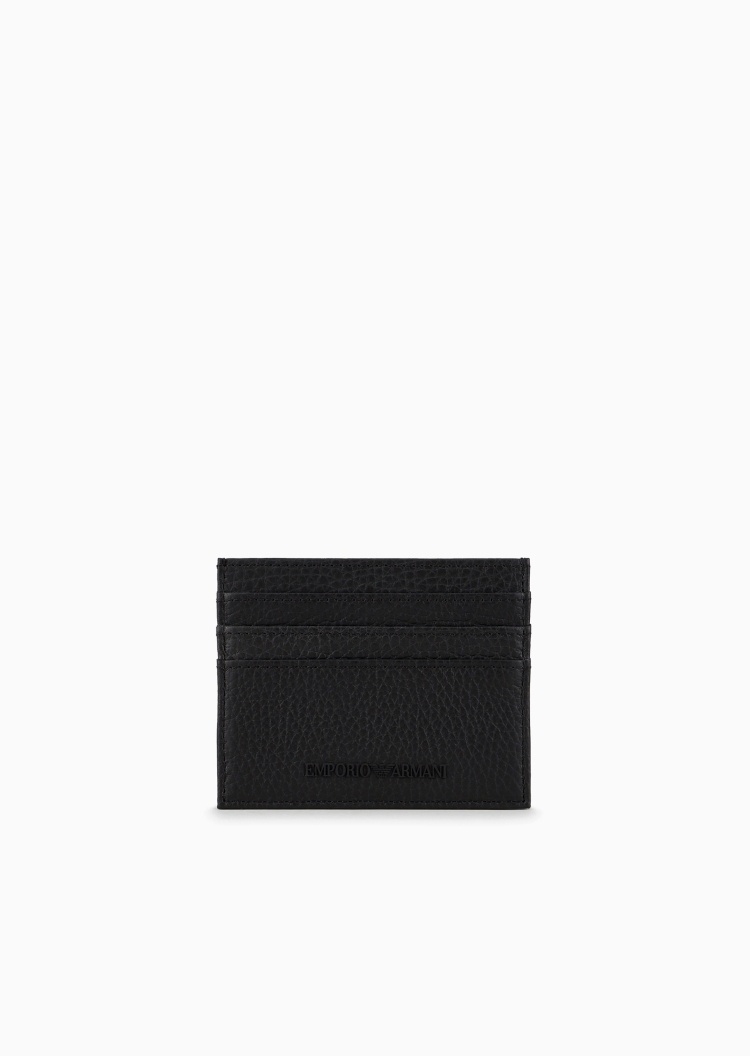 Emporio Armani 男士牛皮革荔枝纹多卡位轻便卡包证件收纳包