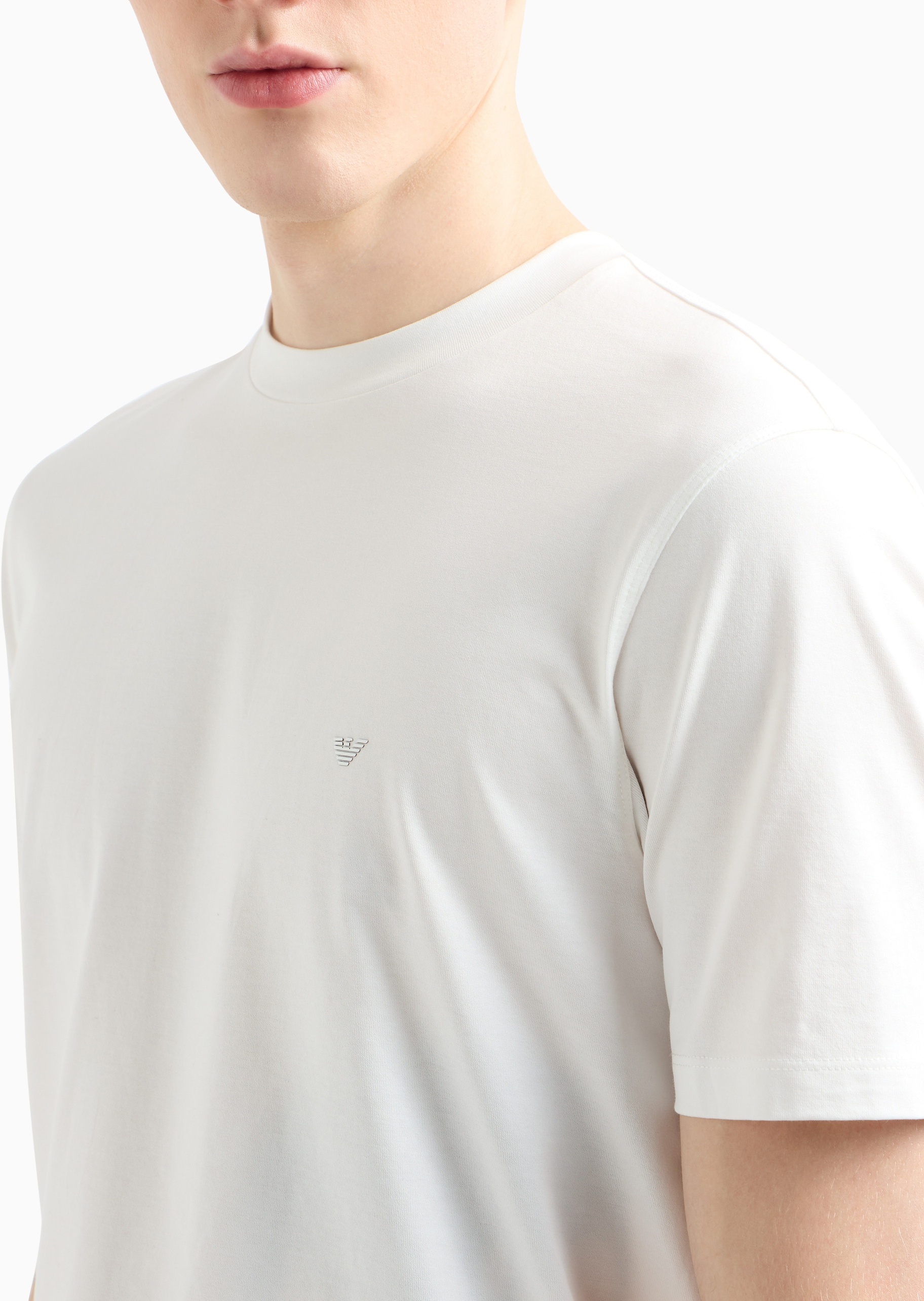 Emporio Armani 男士纯棉合身短袖圆领正肩简约纯色T恤