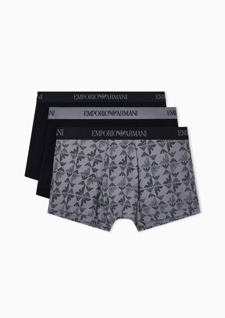 Emporio Armani 男士三条装纯棉平角内裤轻奢礼物